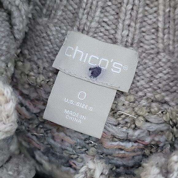 Chico's Tan Fair Isle Nordic Mock Neck Sweater Size Small S - Picture 3 of 6